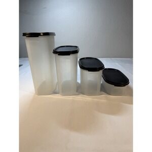 Tupperware Oval Containers Black Seal Lids  # 1,2,3, And 4